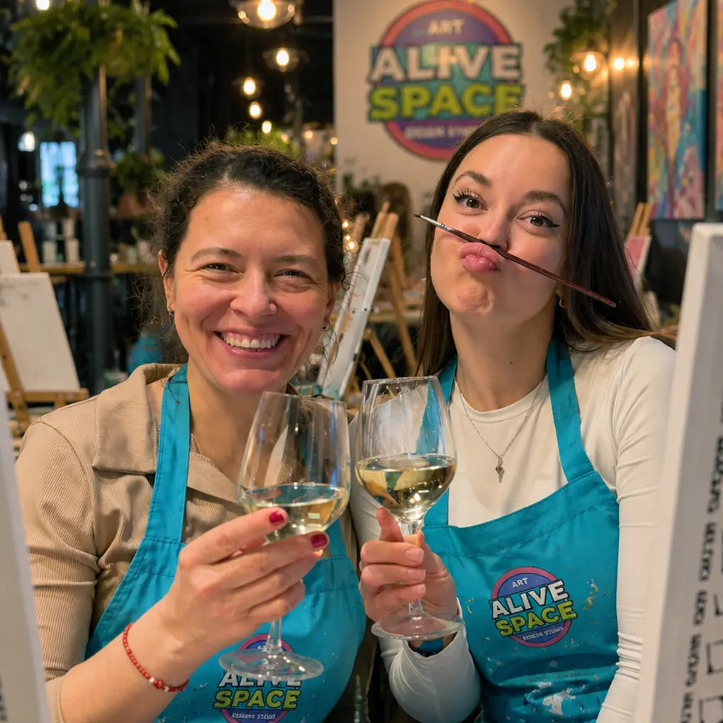 Art studio downtown San Francisco, paint and sip class