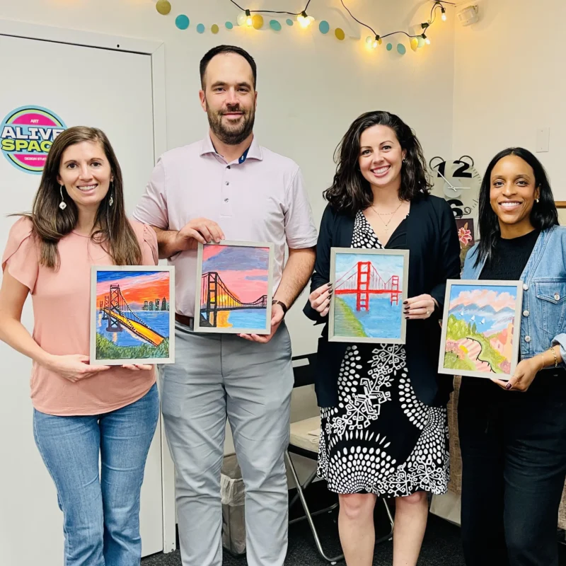 Paint and sip class at Alive Space art studio in San Francisco
